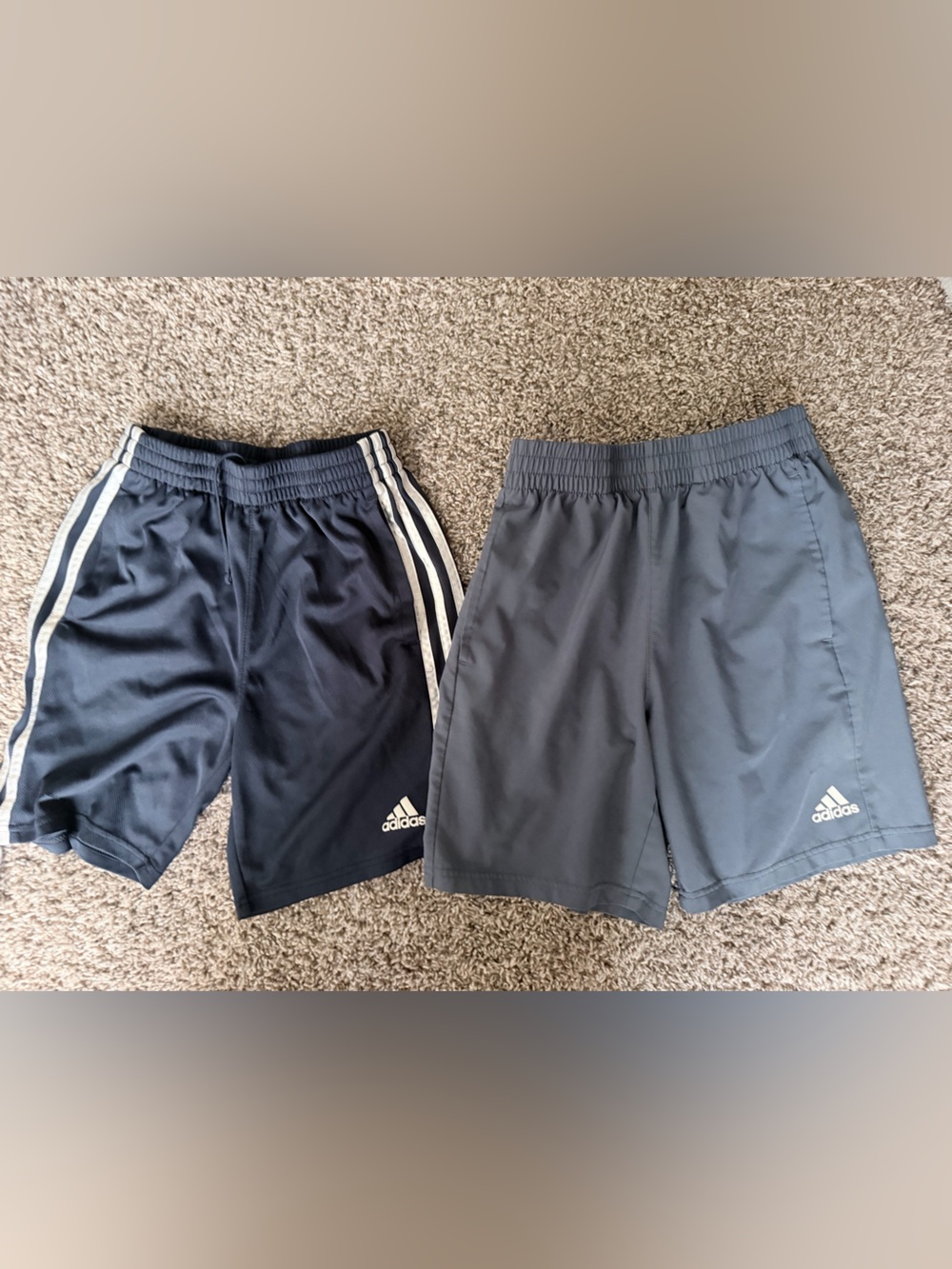 adidas Kids 2-Pack Athletic Shorts in Navy and Gray
